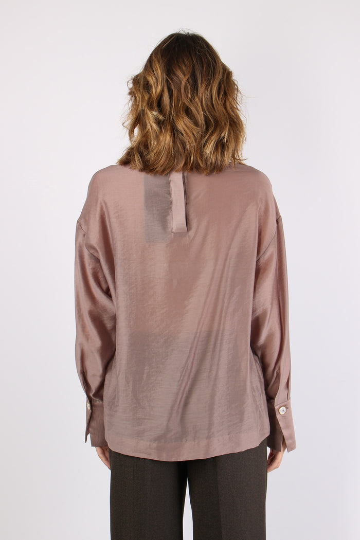 Blusa Collo Alto Polsino Dusty  Orchid-4