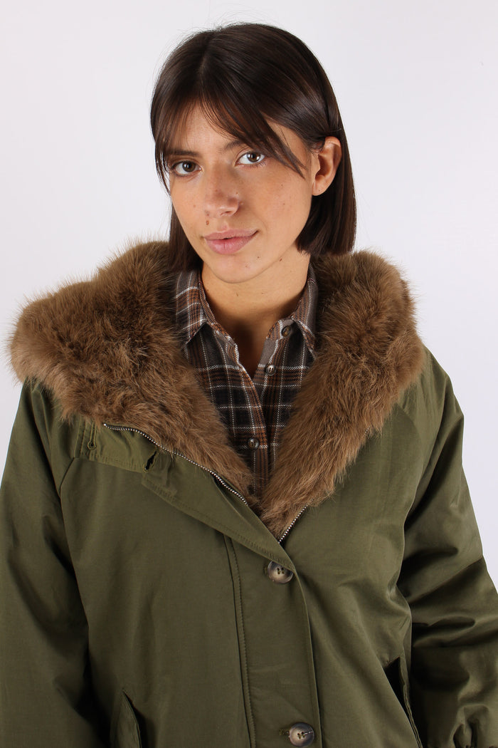 Parka Over Bottoni Laterale Militare-8