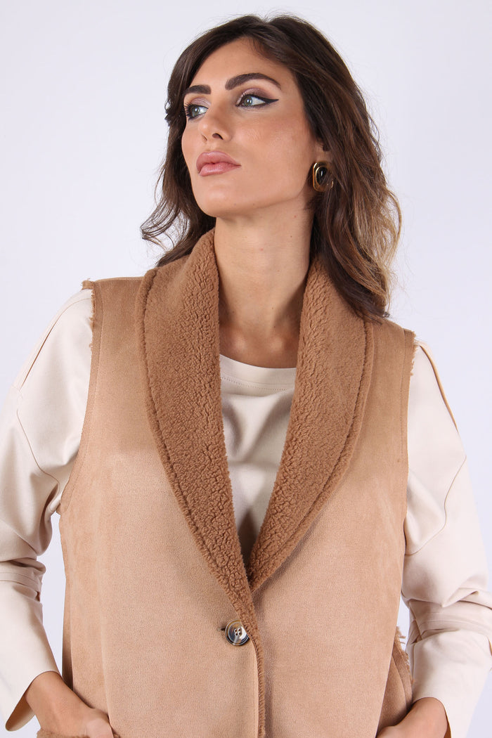 Gilet Ecomontone Cammello-7