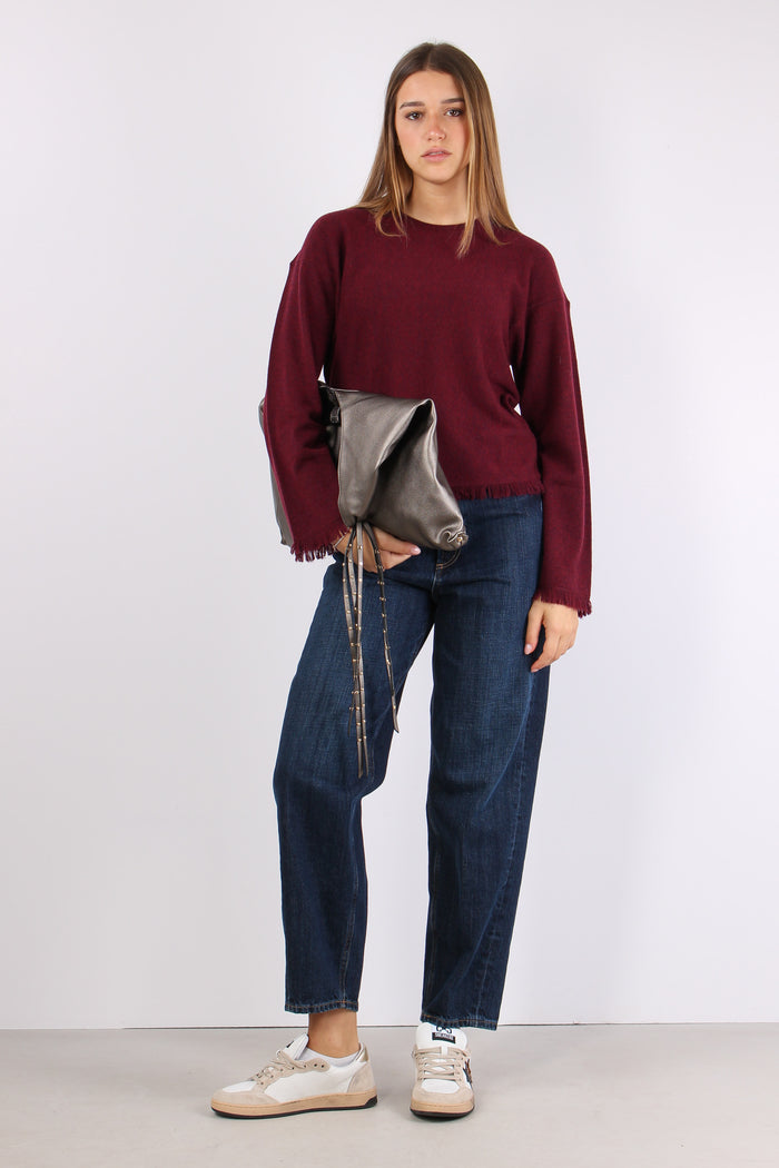 Girocollo Frangette Bordeaux