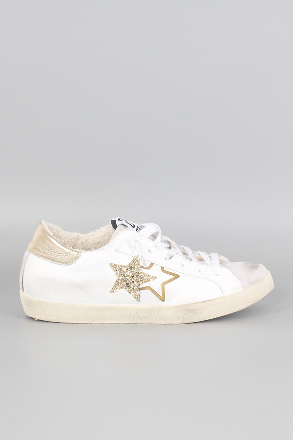 Sneaker One Star Glitter Bianco/oro
