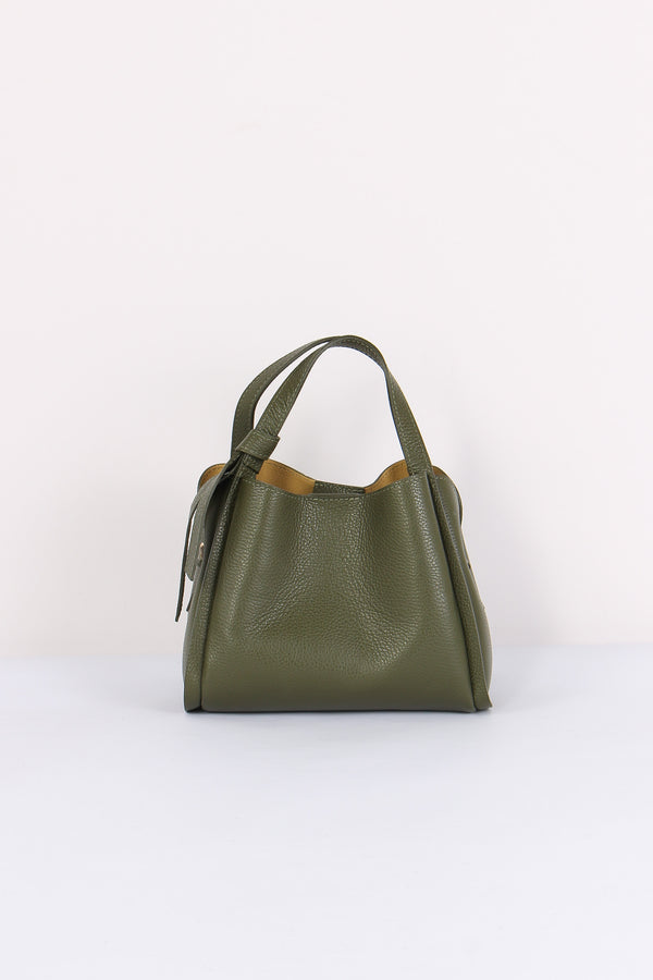 Mini Shopping Fiocco Vera Pell Militare