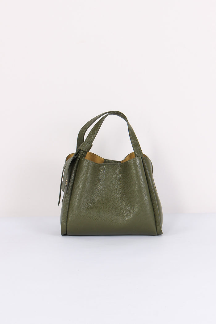 Mini Shopping Fiocco Vera Pell Militare
