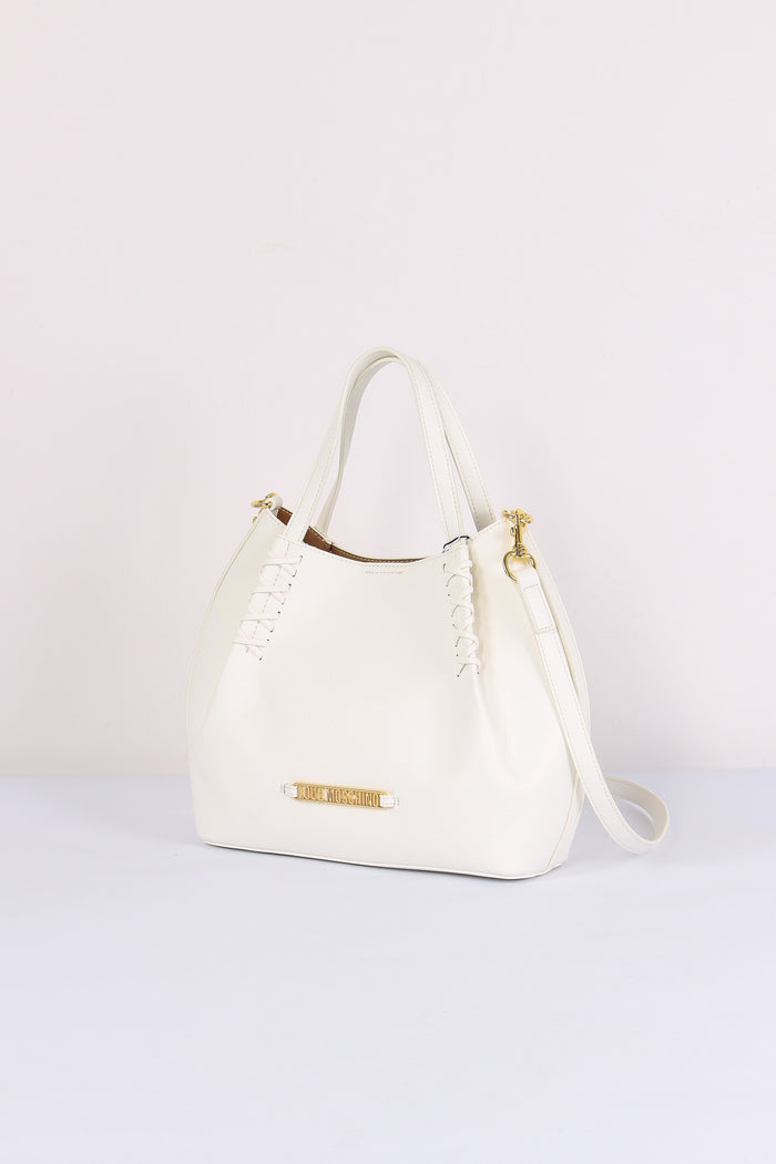 Borsa 2 Manici Intreccio Bianco-2