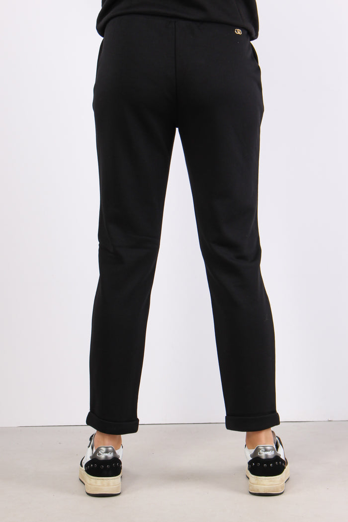 Pantalone Felpa Basico Nero-4