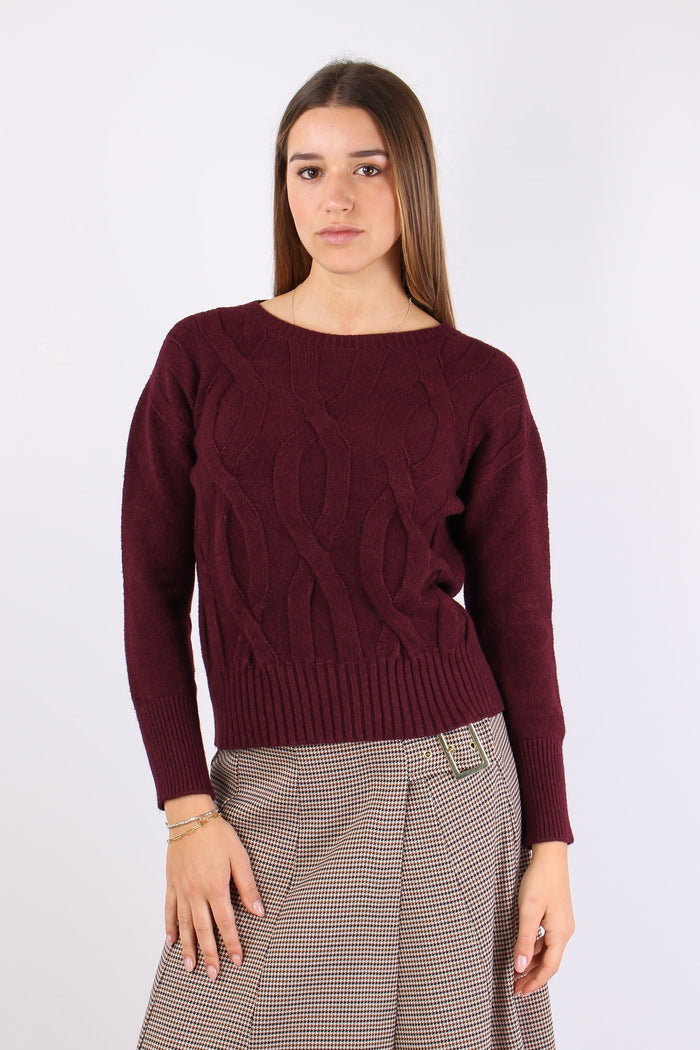 Maglia Viscosa Treccia Bordeuax-4