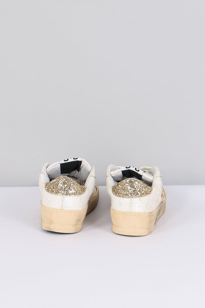 Sneakers Enjoy Star Glitter Bianco/oro-3