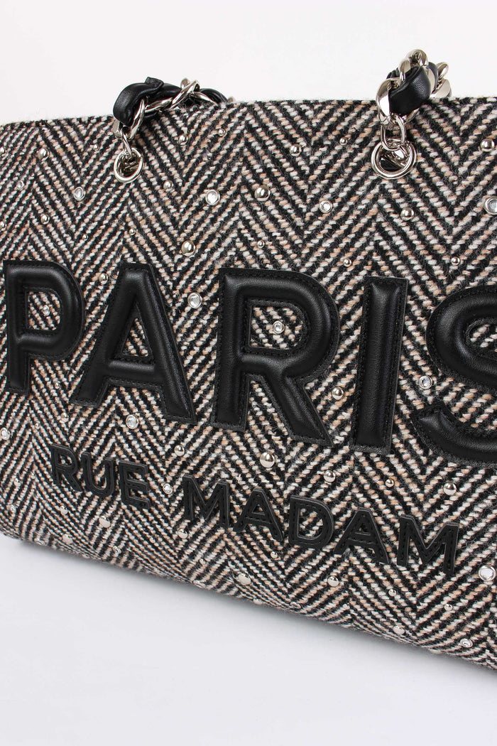 Shopping Tweed Frange Tweed Black-4