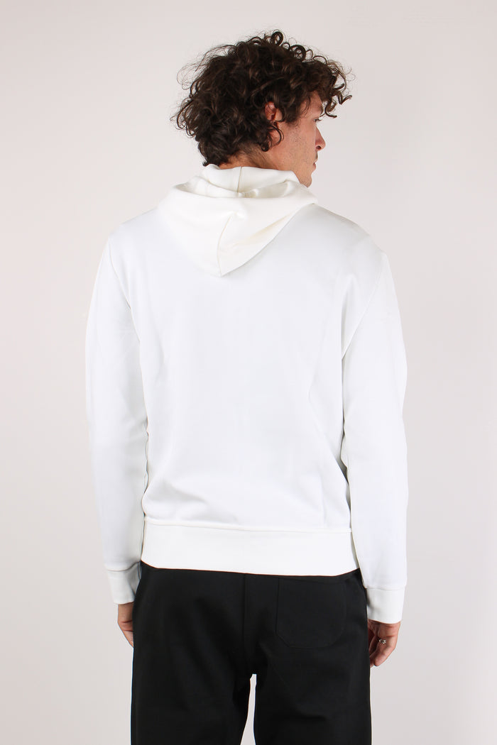 Felpa Zip Cappuccio White-4