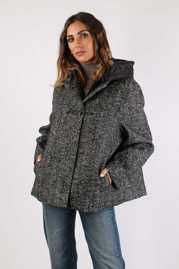 Cappa Trapunta Nylon Resca Nero-4