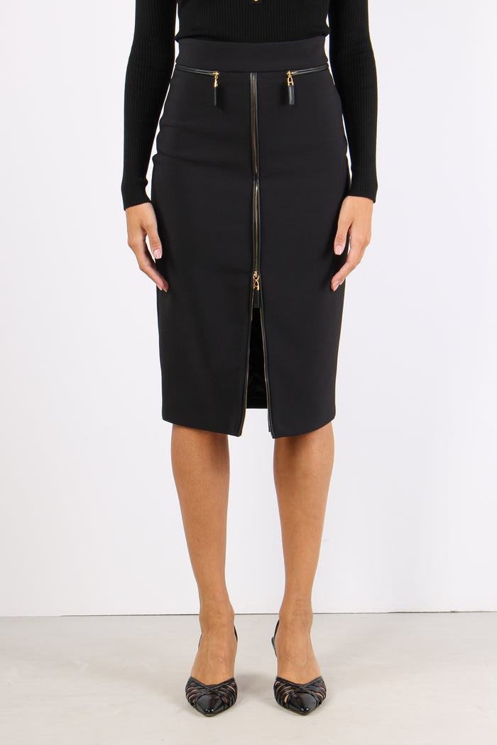 Longuette Zip Ecopelle Nero-2