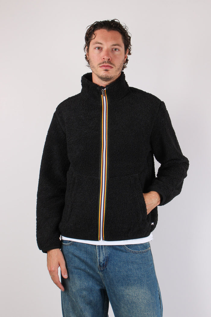 Felpa Teddy Reversibile Collo Black/p-black P