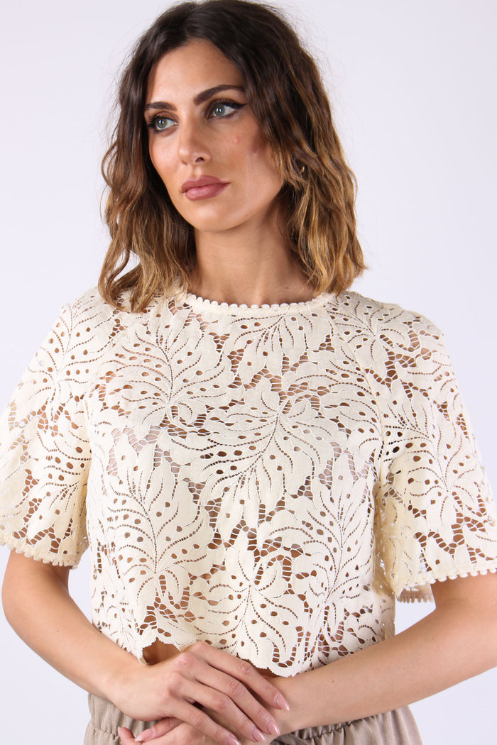 Blusa Cropped Pizzo Burro-7