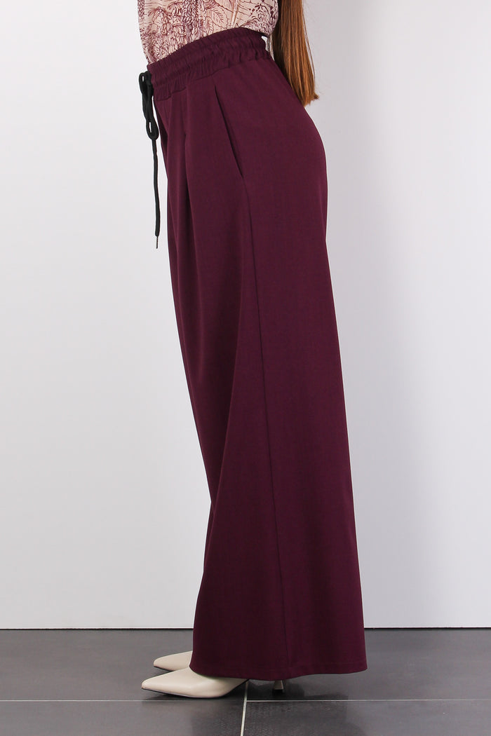 Pantalone Palazzo Effetto Lana Bordeaux-5