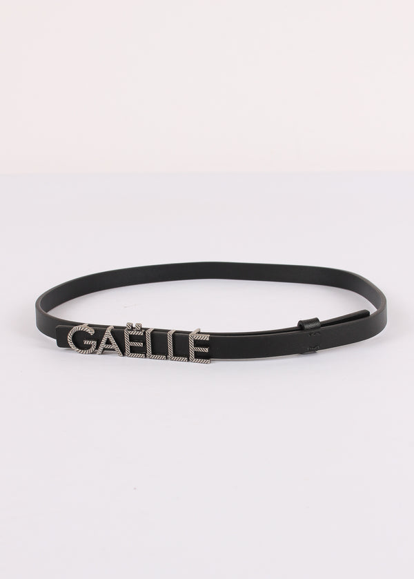 Cintura Pelle Liscia Logo Nero/argento