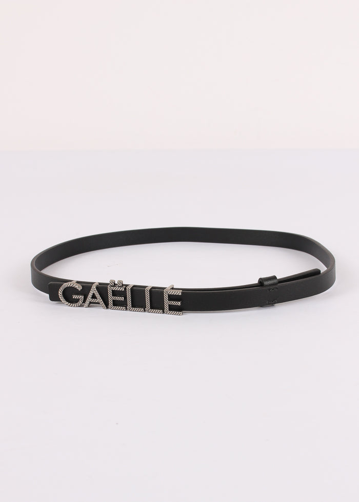 Cintura Pelle Liscia Logo Nero/argento