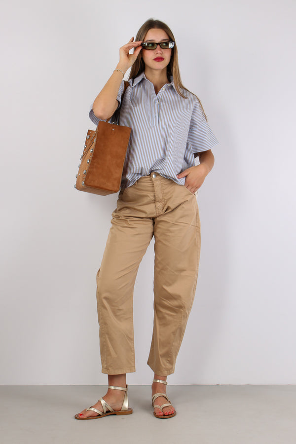 Pantalone Barrel Tessuto Legge Biscotto