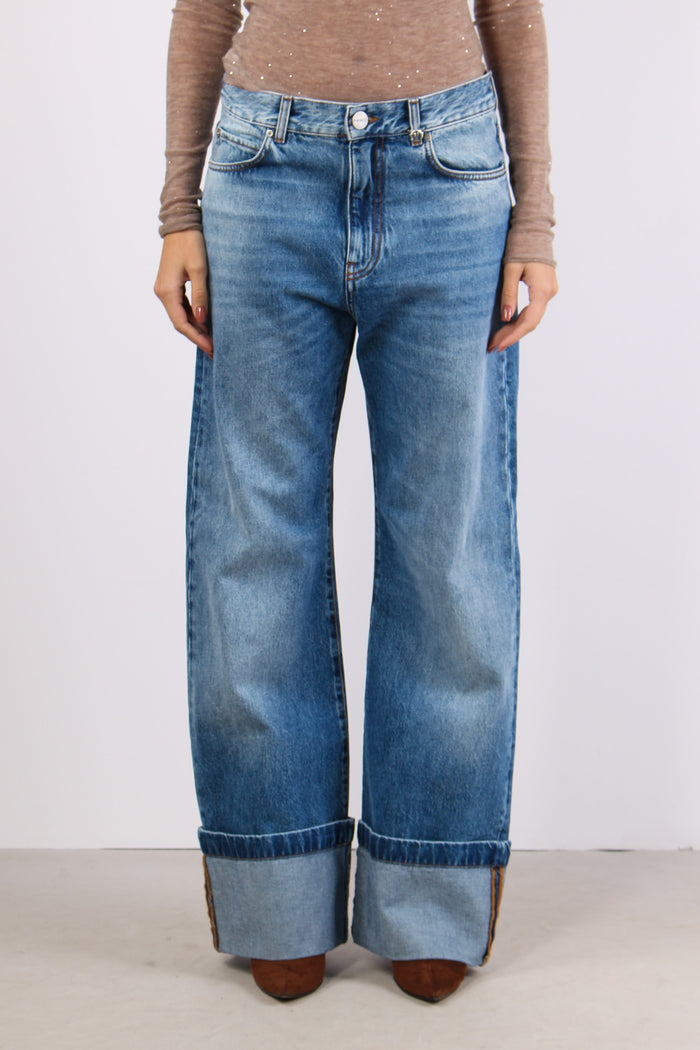 Wanda Denim Maxi Risvolto Denim Medio-4