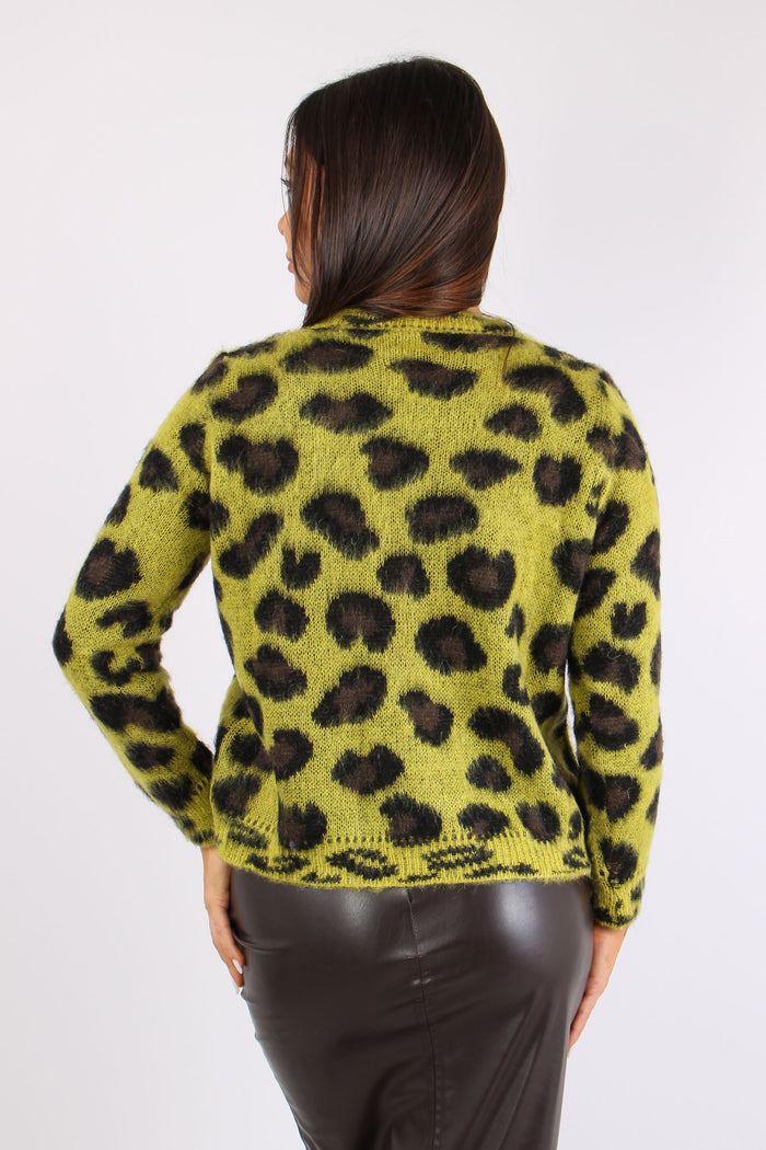 Girocollo Macula Misto Alpaca Verde Acido-4