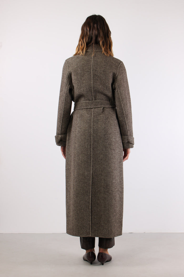 Cappotto Lungo Spinato Moro-5