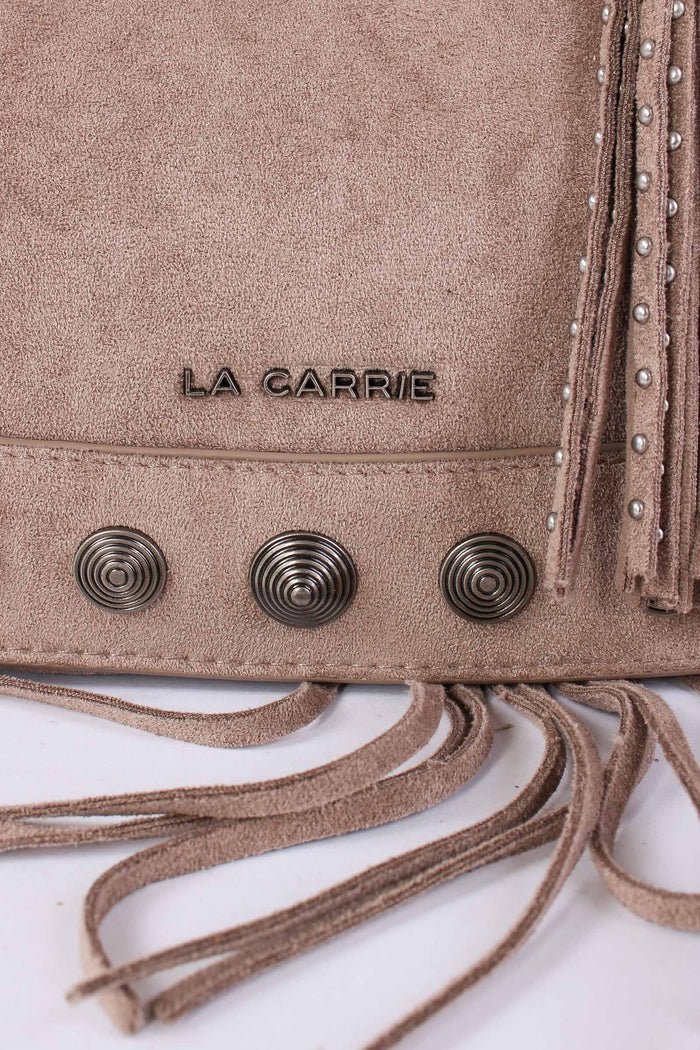 Borsa 1 Manico Suede Borchie Taupe-8
