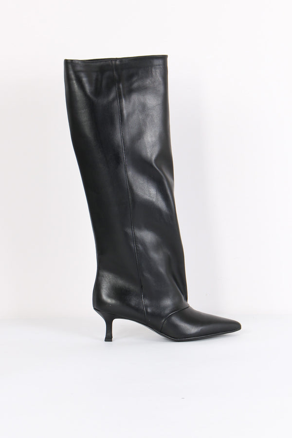 Stivale Alto Tacchetto Nero