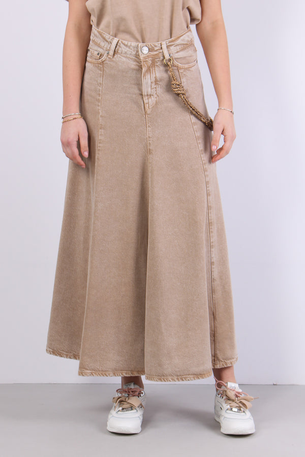 Hurghada Gonna Lunga Denim Beige-2