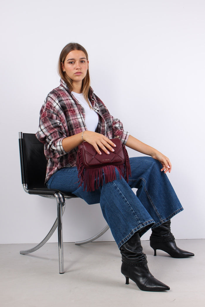 Camicia Quadri Stondata Bordeaux/nero-7