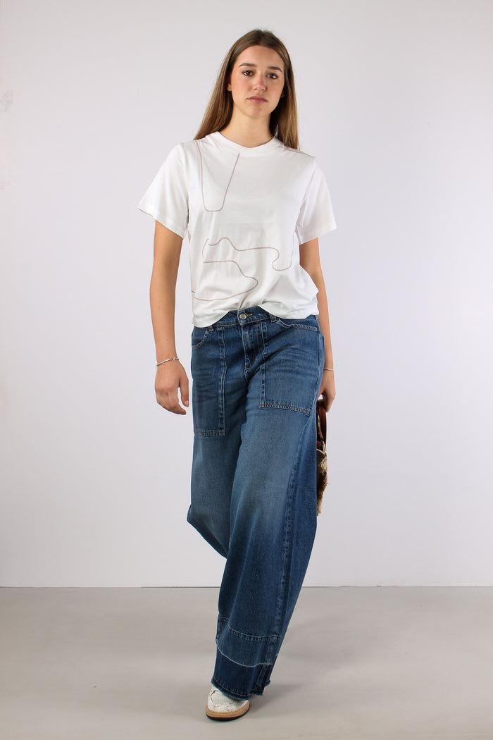 T-shirt Ricamo Organza Off White-4