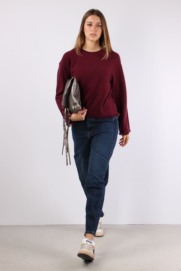 Girocollo Frangette Bordeaux-3