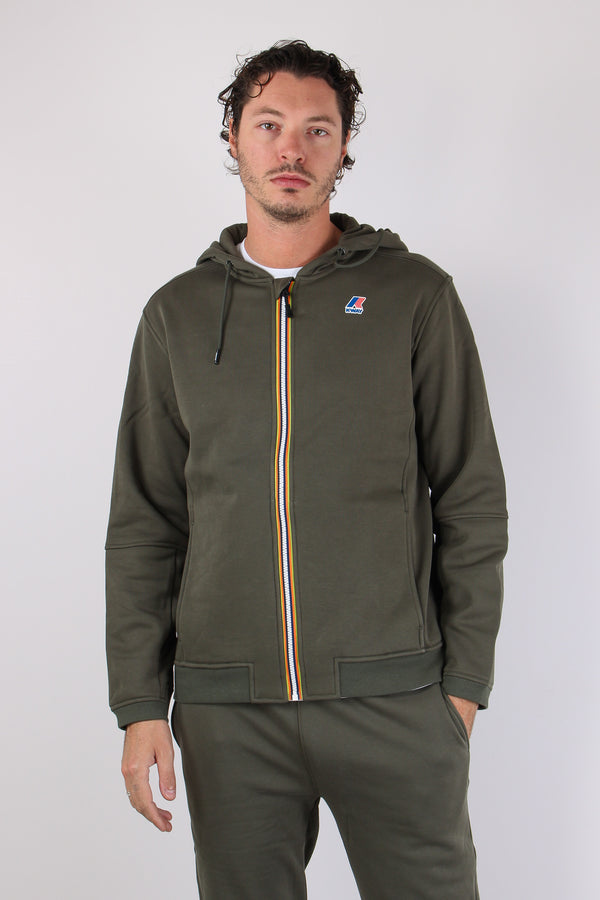 Felpa Cappuccio Cotone Green/blackish