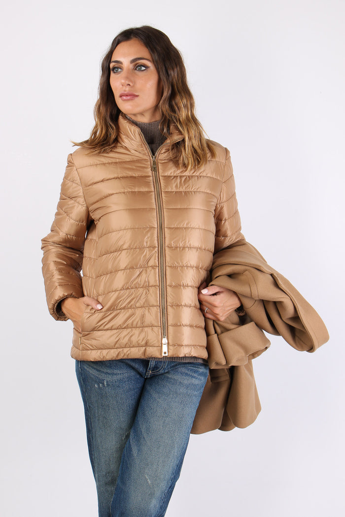 Cappa Double Bimateriale Cammello-3