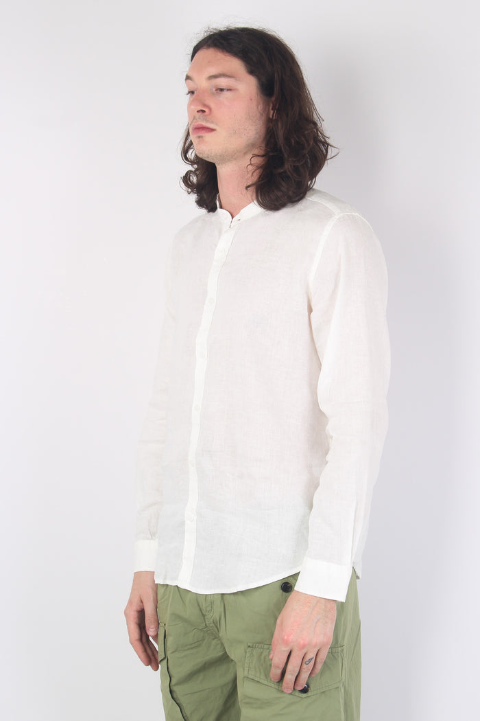 Camicia Lino Coreana White-6