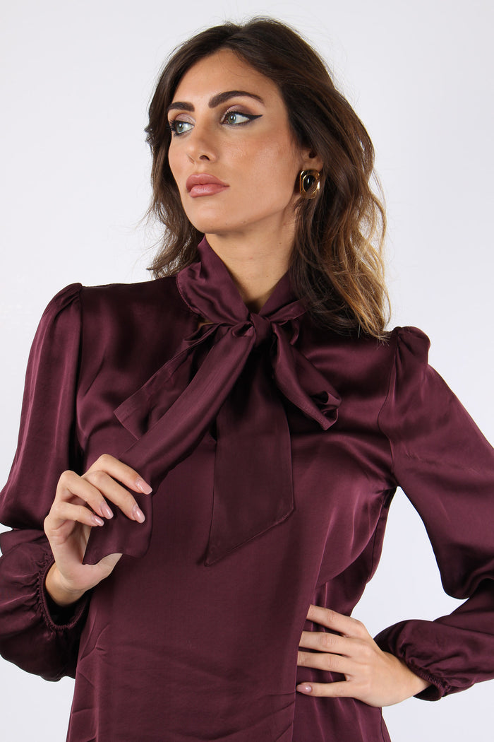 Abito Fiocco Viscosa Prugna-2