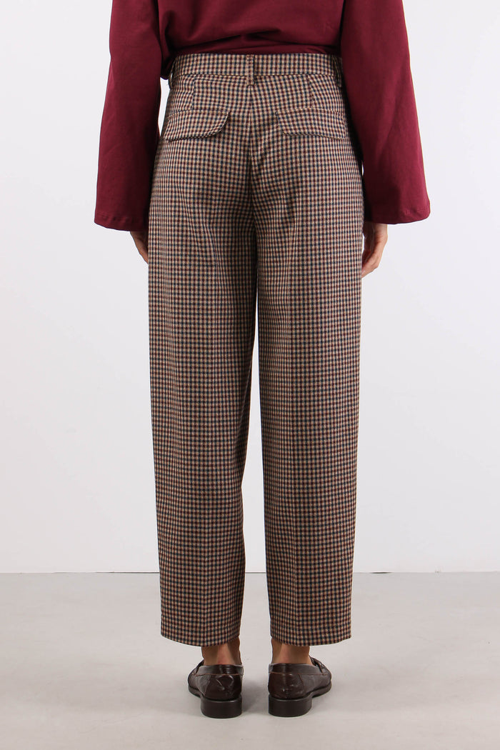 Pantalone Carrot Pied De Poul Bordeaux/blu-5