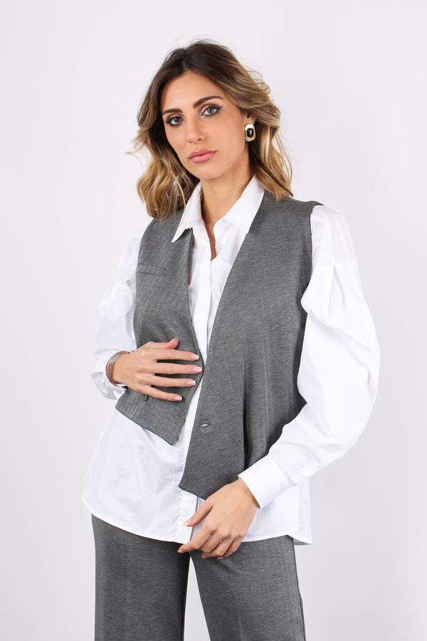 Gilet Assimetrico Resca Grigio-2