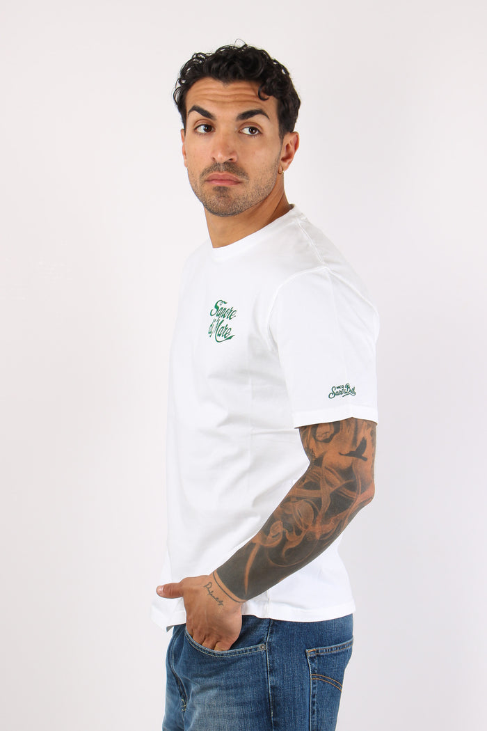 T-shirt Stampa Scritta Bianco-7