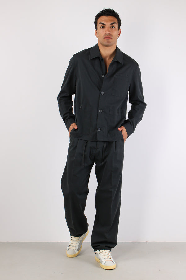 Canoa Giacca Camicia Tasche Nero