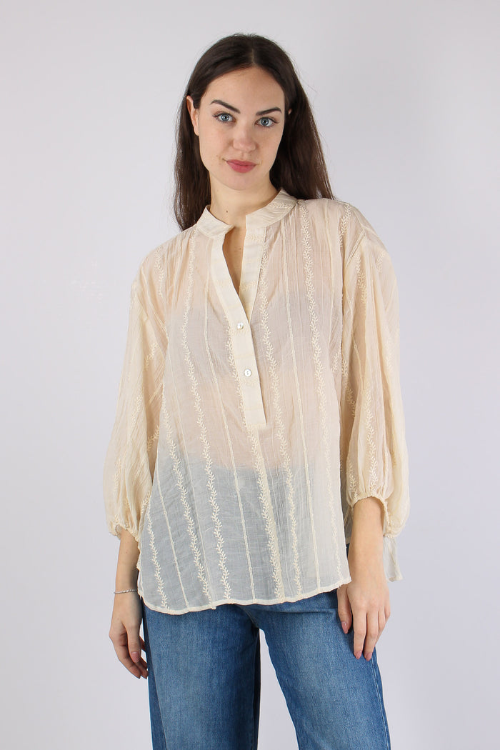 Camicia Mussola Ricami Avorio-5