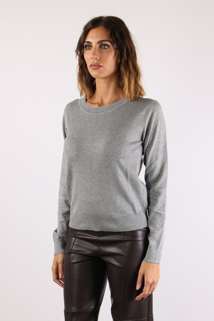 Maglia Viscosa Lurex Grigio-5