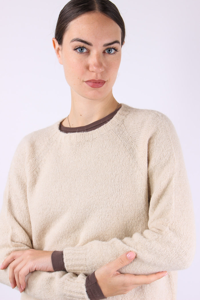 Ghiacci Maglia Over Alpaca Intonaco Unito-10