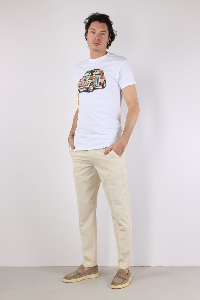 T-shirt Patch Fiat 500 Bianco-6