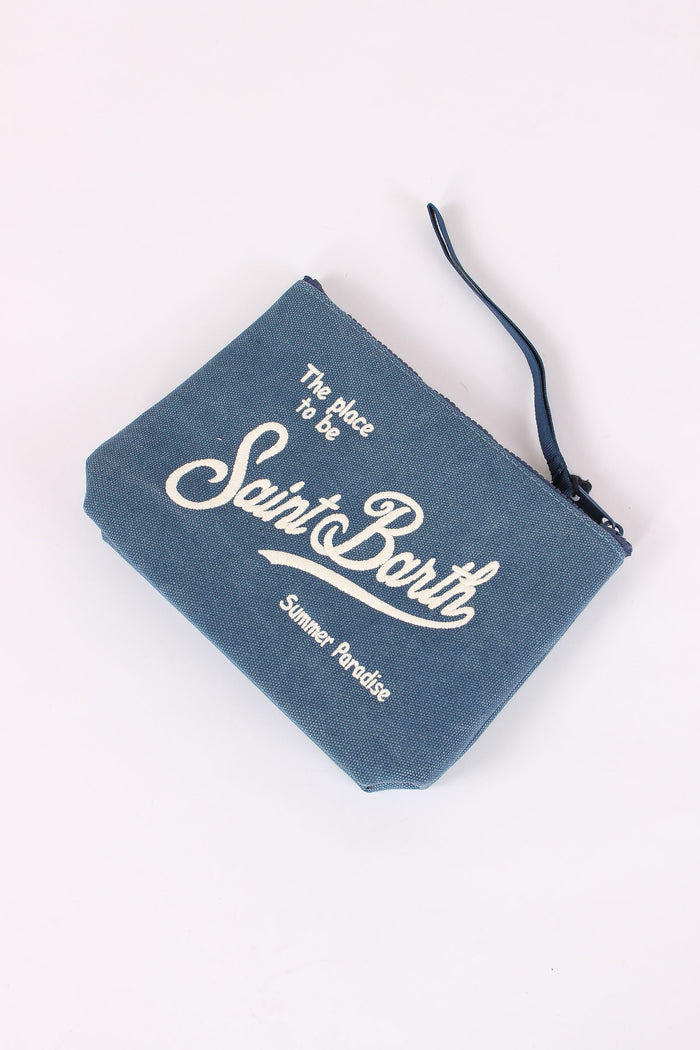 Aline Pochette Canvas Blu-3