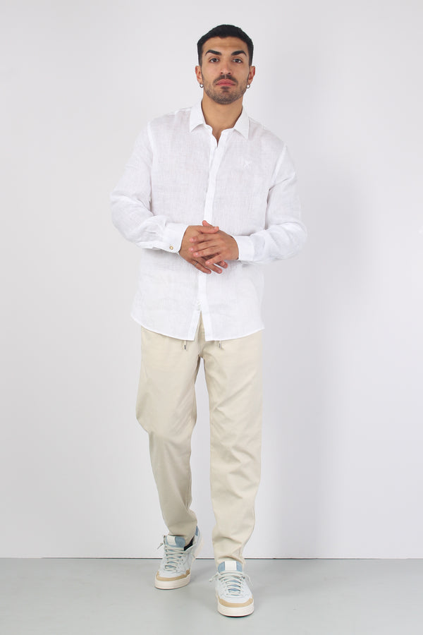 Camicia 100%lino Bianco-2