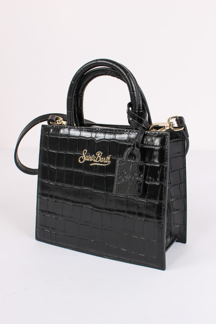 Shopping Mini Croco Nero-2