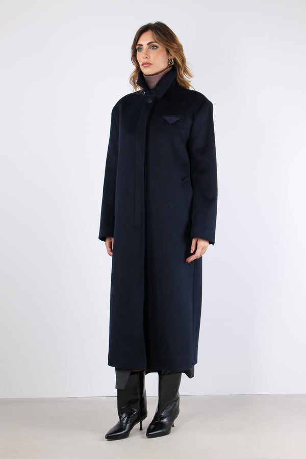 Cappotto Lungo Monopetto Dark Blue-2