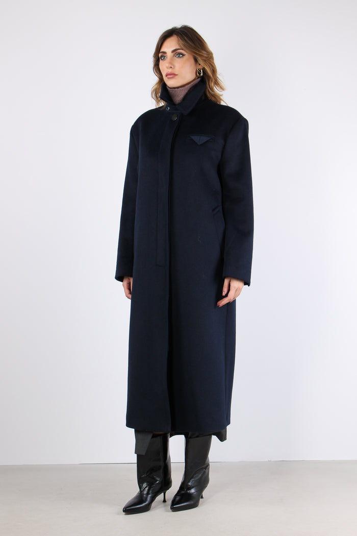 Cappotto Lungo Monopetto Dark Blue-2