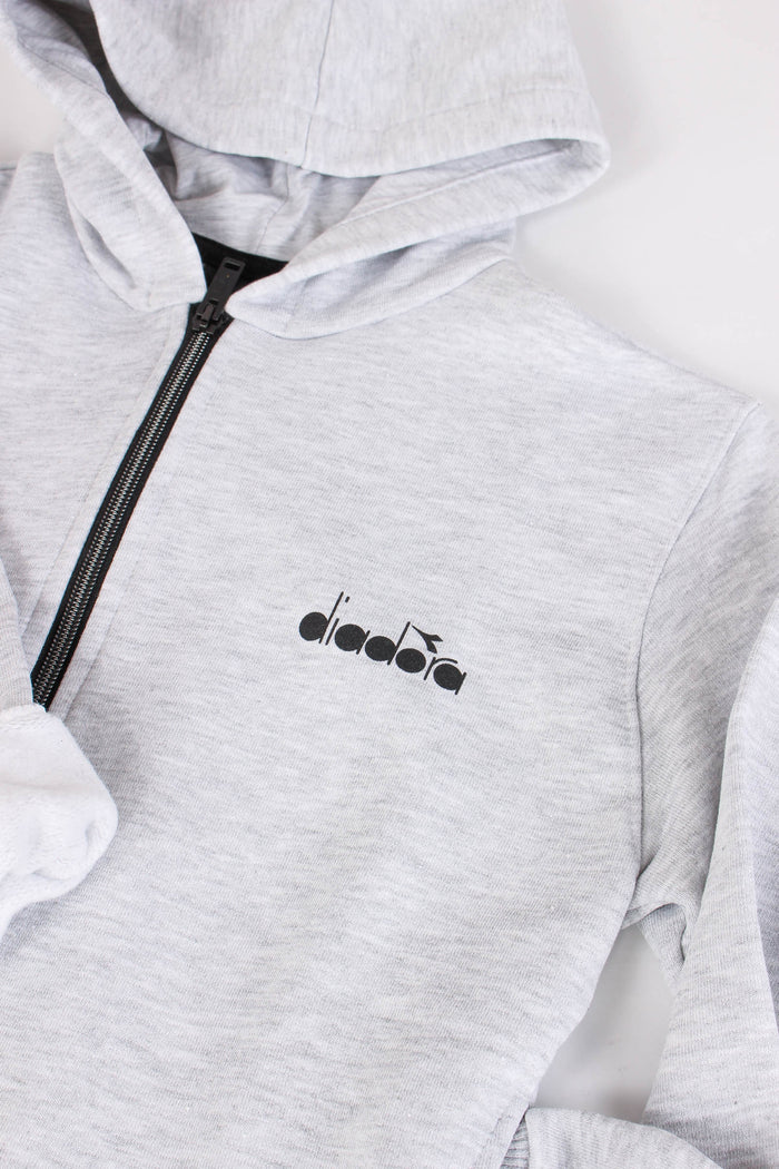 Felpa Cappuccio Zip Grigio-5