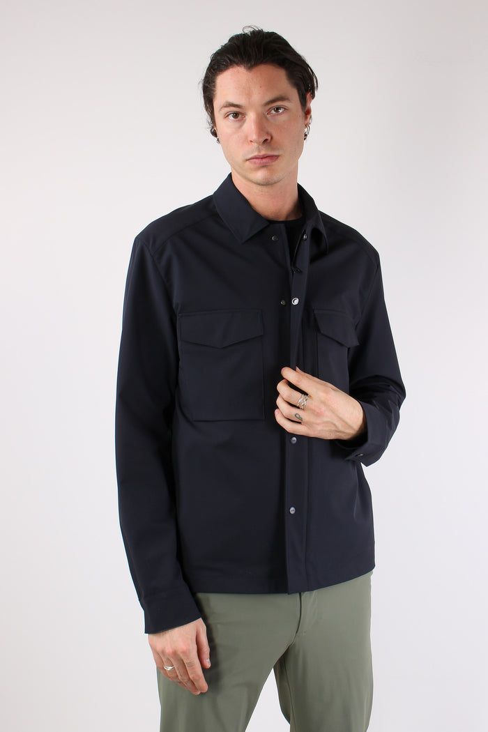 Giacca Over Tasca Toppa Navy-5