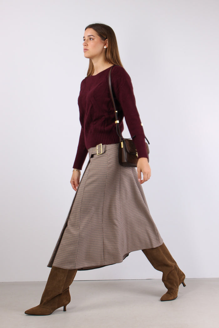 Maglia Viscosa Treccia Bordeuax-7